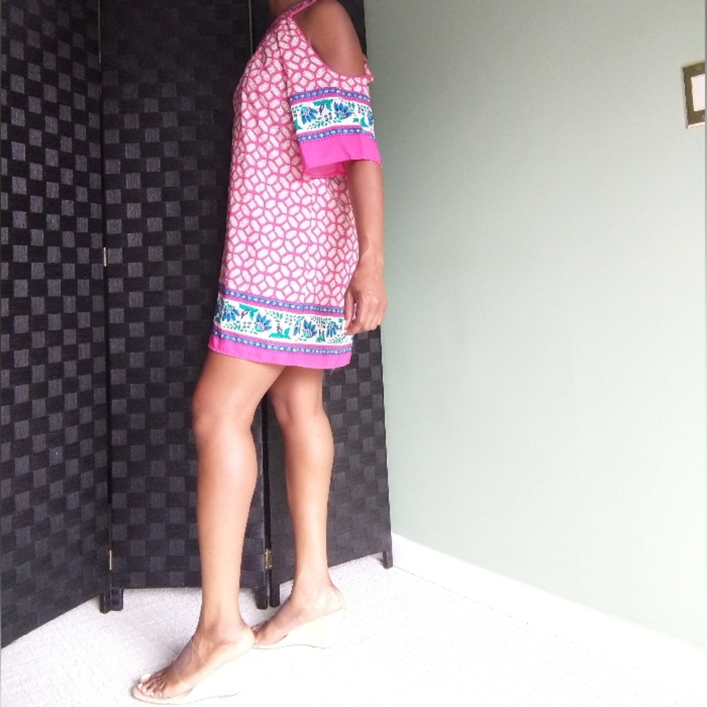 Women's Francesca pink beaded printed dress - Picture 3 of 10